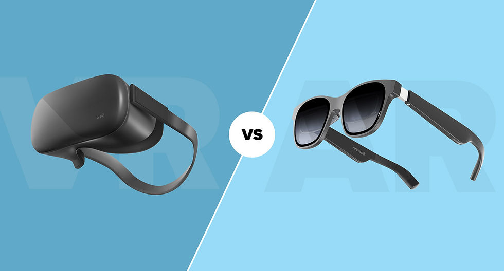 a headset and a pair of glasses