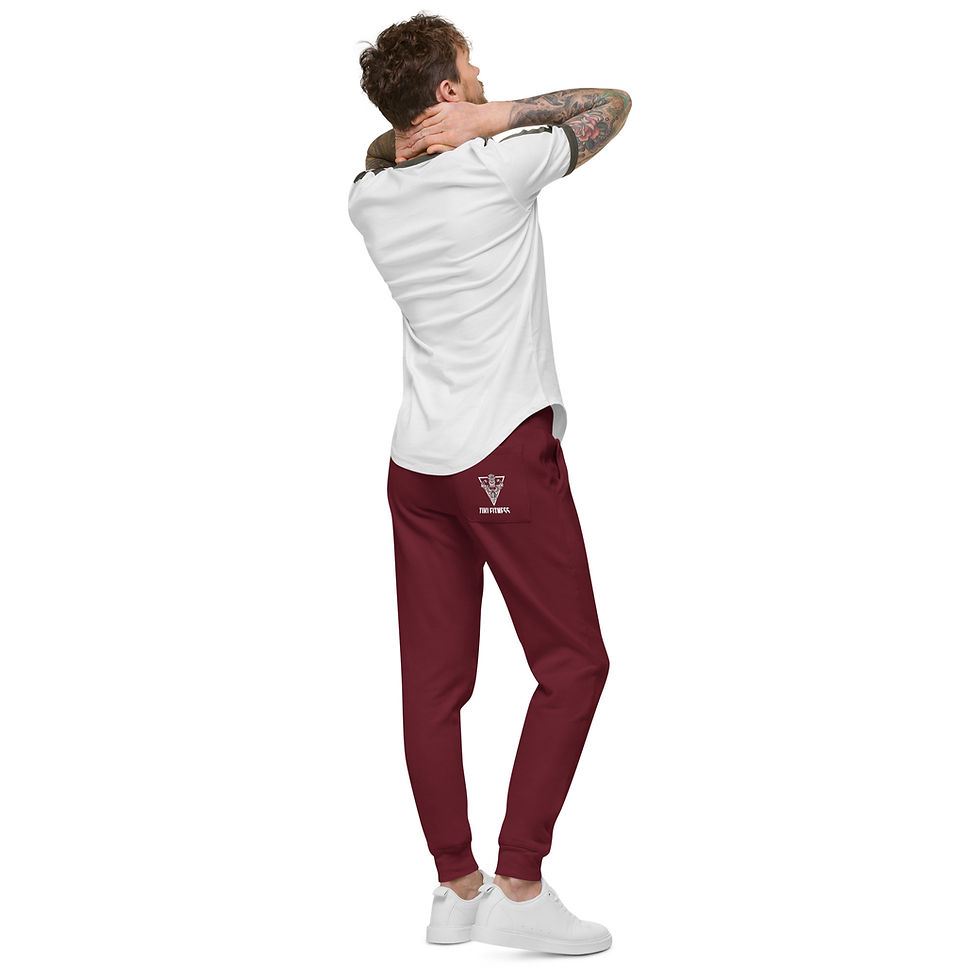 Thumbnail: Tiki Fitness Monochrome (White) Fleece Sweatpants 