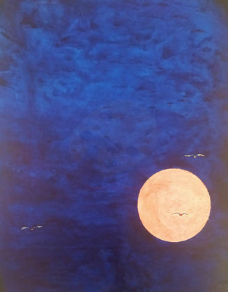 Нощ. Изгряващо слънце. Night Rising Sun 2020 acryllic on canvas 50x70.jpeg