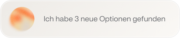Benachrichtigungsabzeichen mit orangefarbenem Verlaufsicon und der Nachricht "Ich habe 3 neue Optionen gefunden"