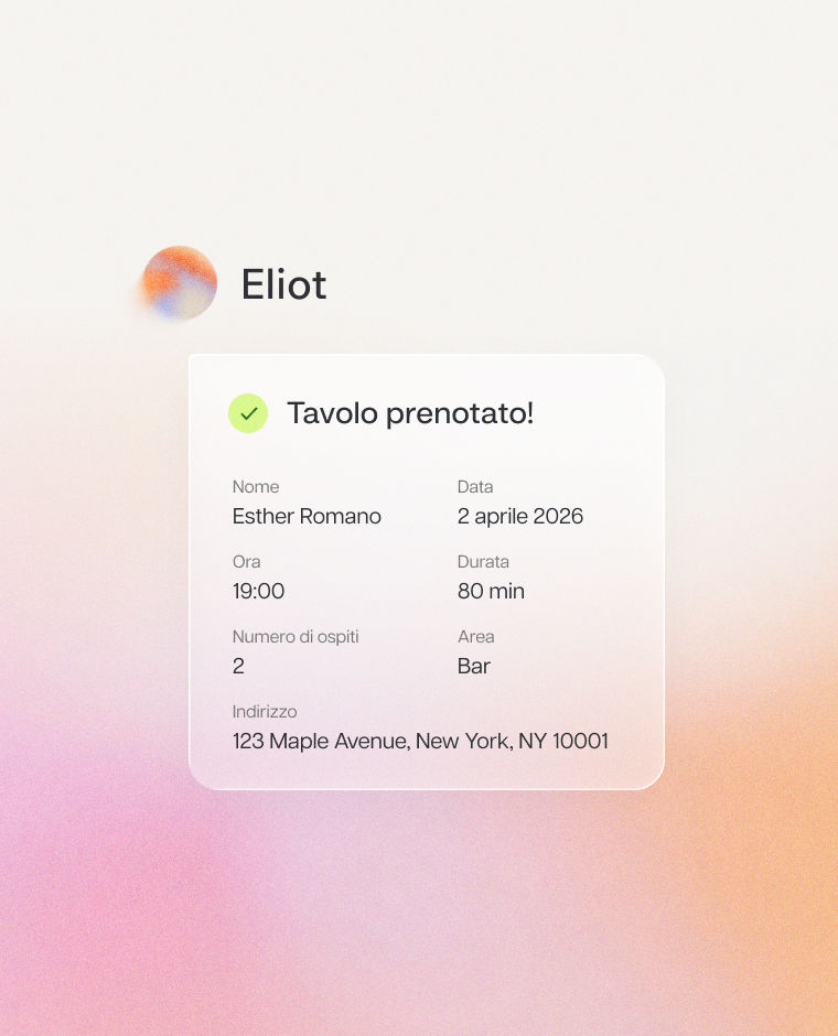 Una conferma di prenotazione digitale per un gruppo di 2 in un wine bar di New York il 2 aprile 2026.