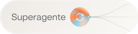 Distintivo de superagente com ícone em degradê e o rótulo "Superagente"