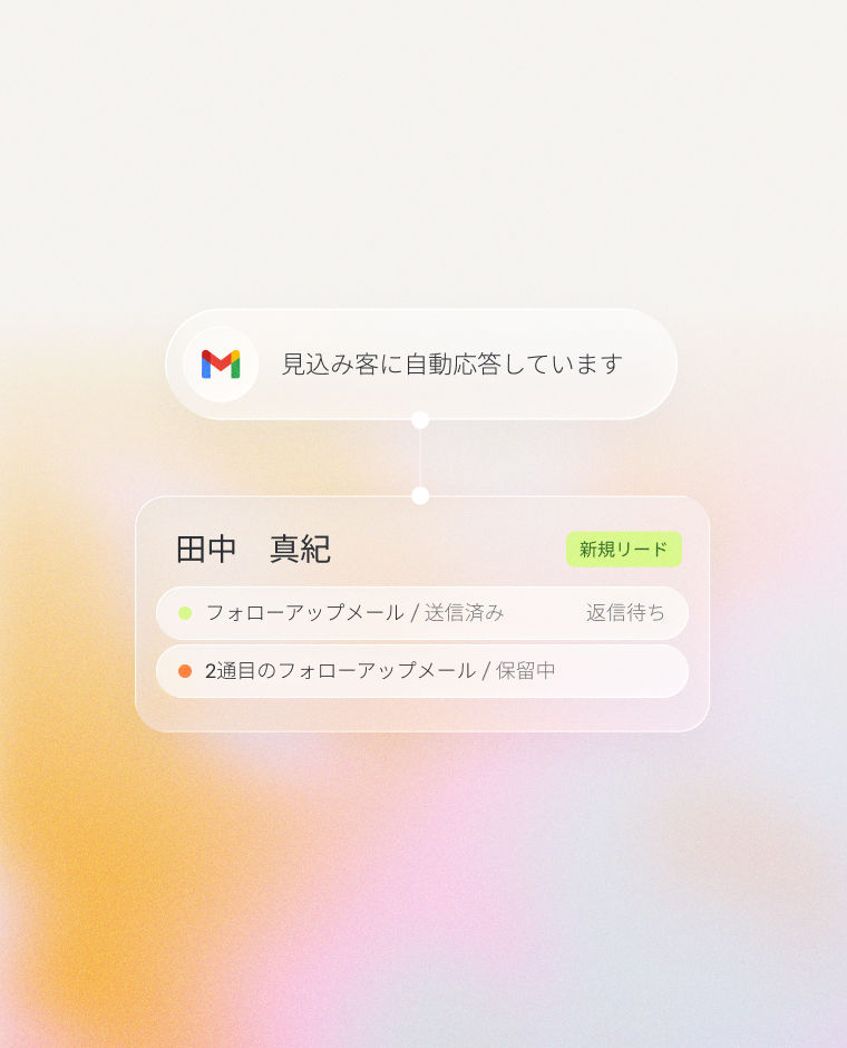 新規見込み客へのフォローアップメールの自動送信フローを示す UI ダッシュボード
