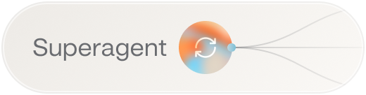Superagent badge with gradient icon and the label "Superagent"