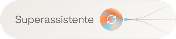 Badge di Superassistente con icona gradiente e l'etichetta "Superassistente"