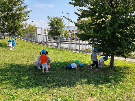 八潮市のしおどめ保育園八潮茜町 公園に散歩