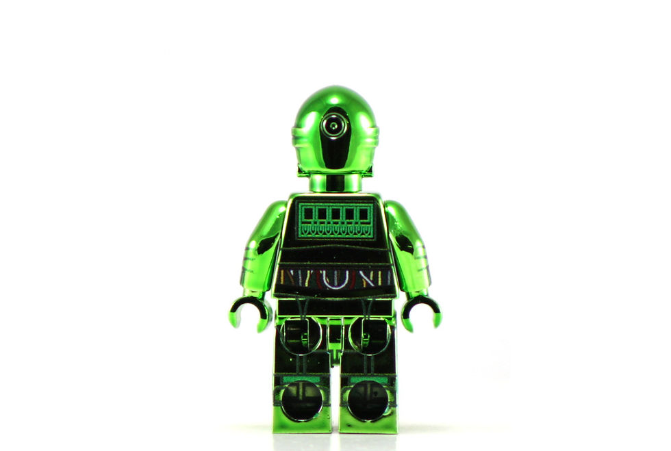 Thumbnail: CHROME GREEN PRO-T DROID Custom Printed Building Brick Figure!