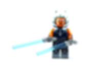 Lego Ahsoka Tano minifigure with blue lightsabers