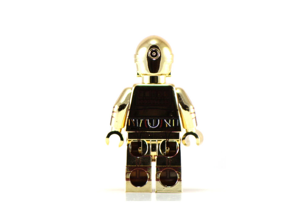 Thumbnail: CHROME GOLD PRO-T DROID Custom Printed Building Brick Figure!