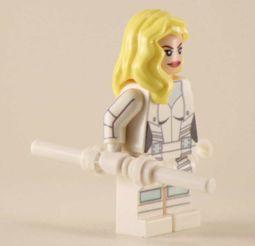 Thumbnail: Side White Songbird custom brick figure with white staff. 