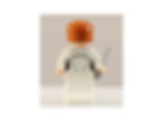 Thumbnail: Building brick figure back, orange hair, white uniform, grey tool