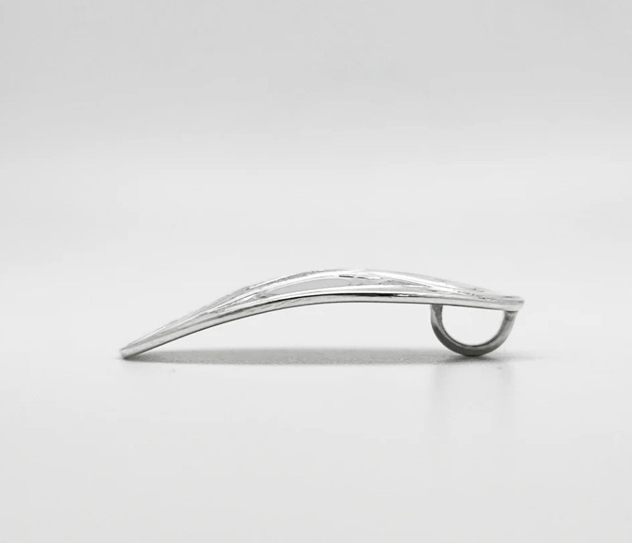 Thumbnail: Silver abstract art belt buckle