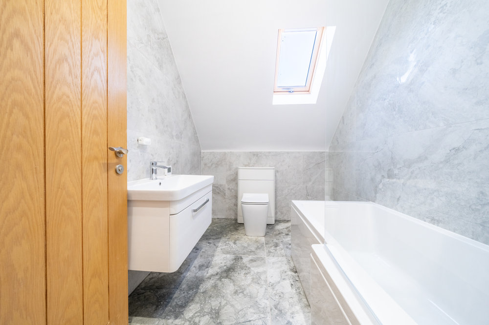 Sunrise bathroom with freestanding bath