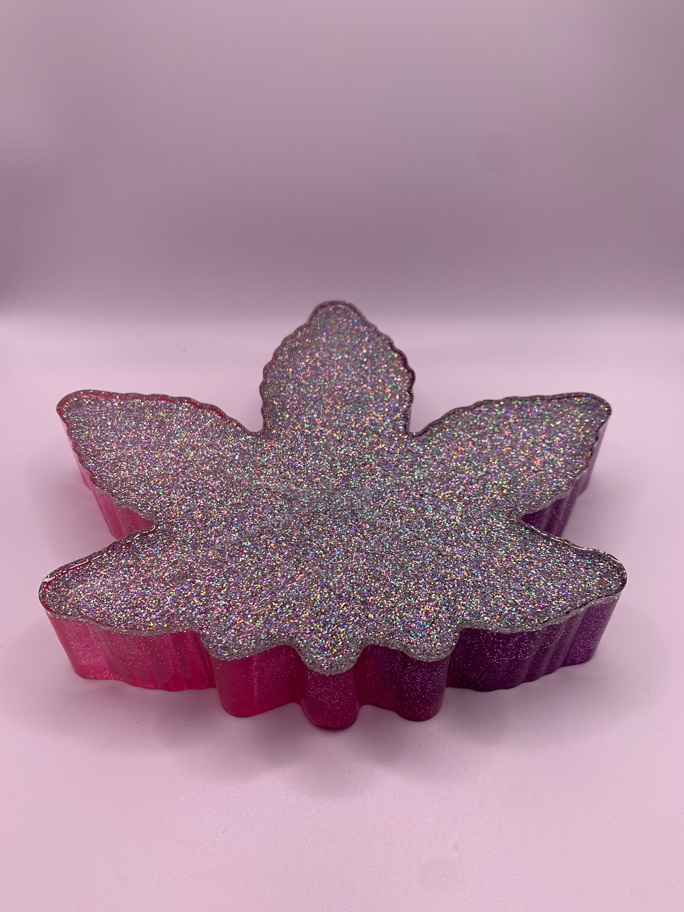 Thumbnail: Purple & pink holographic weed leaf ashtray