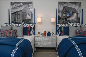 Image of American-themed bunk room at the Lake House
