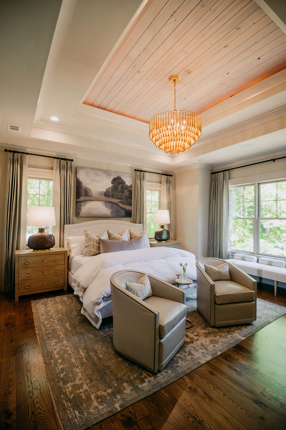 Image of the master bedroom in the Lakeside Renovation project