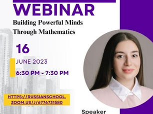 June 16, 2023, Mathematics Webinar
