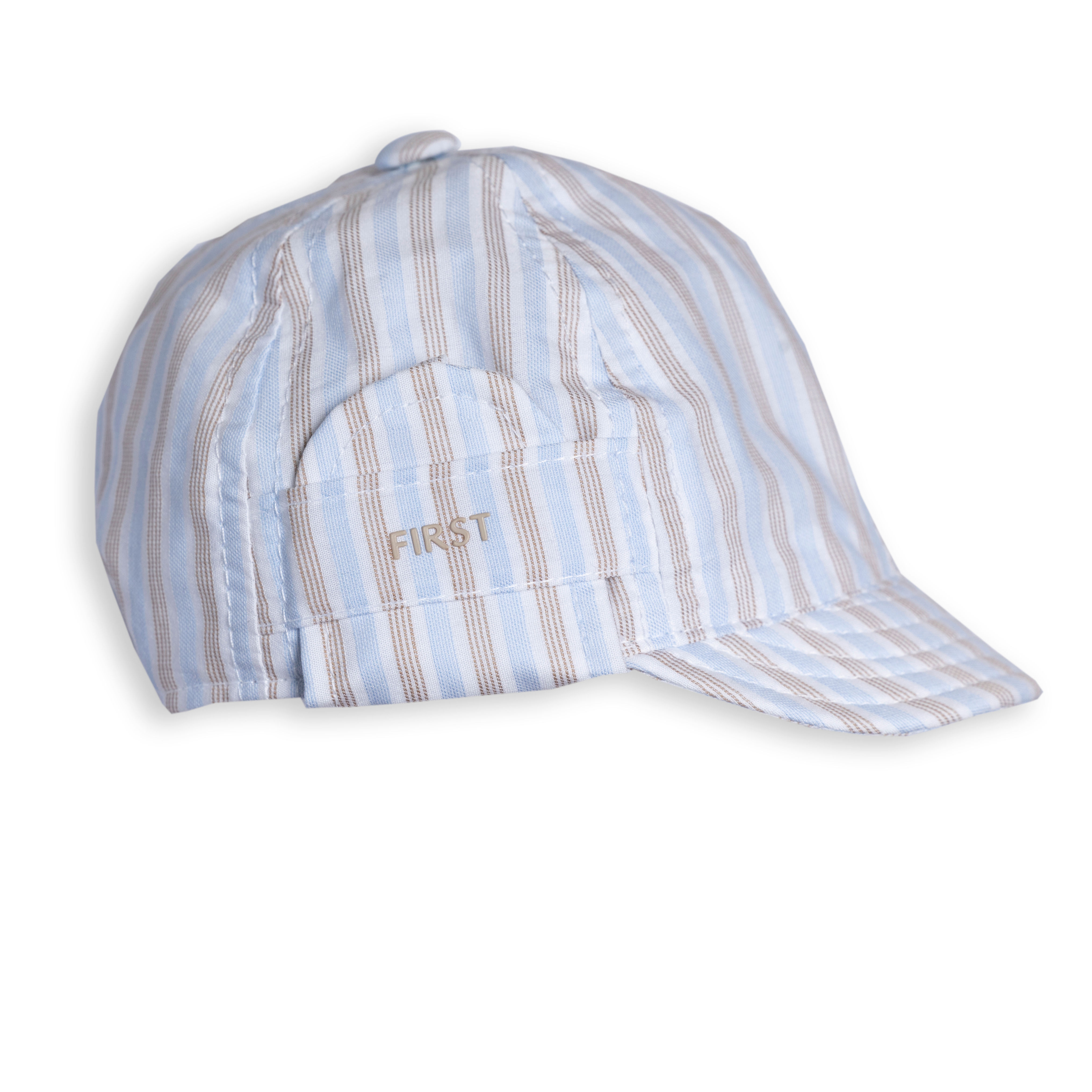 6005201 azzuro-beige striped cap