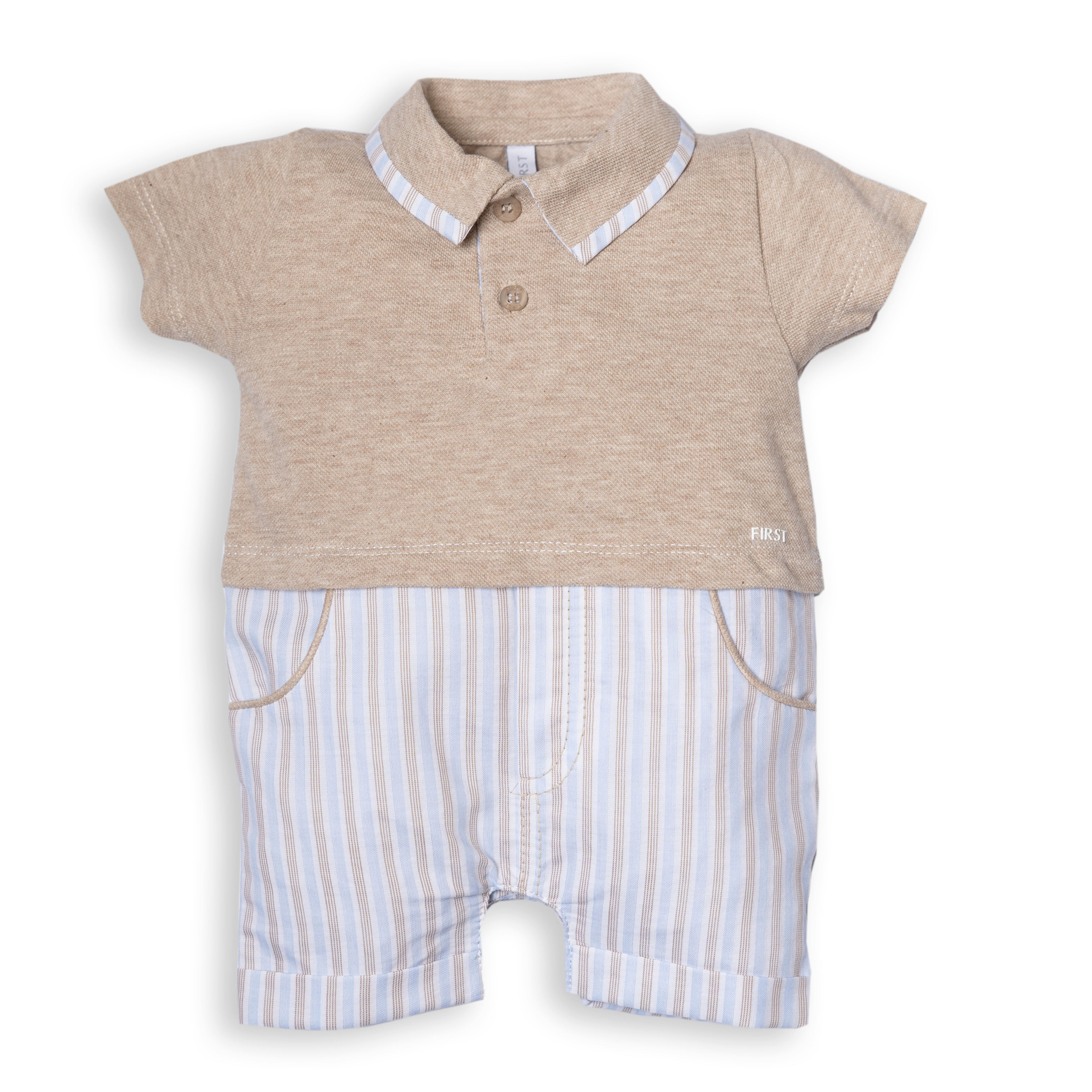 6002932 beige short rompersuit
