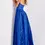 Thumbnail: Jovani Strapless Sequin Royal Dress With High Slit And Overskirt 39029