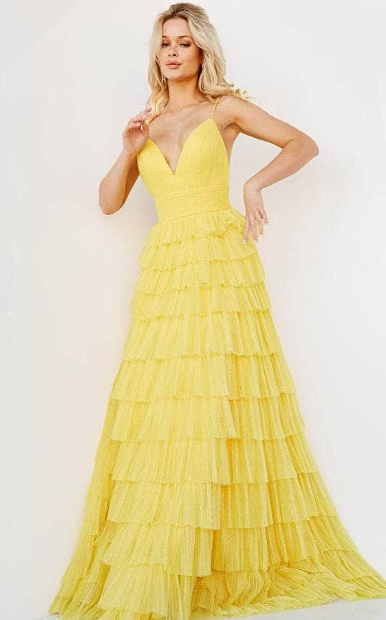 Thumbnail: Jovani 08480 - Tiered Skirt Prom Dress