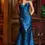 Thumbnail: Jovani 23898 Navy Strapless Mermaid Gown