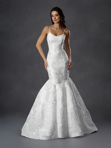Couture Jacquard Mermaid Sleeveless Bridal Gown | mignonmanleyfashions