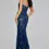 Thumbnail: Jovani Elegant Navy Strapless Lace Gown - 40847