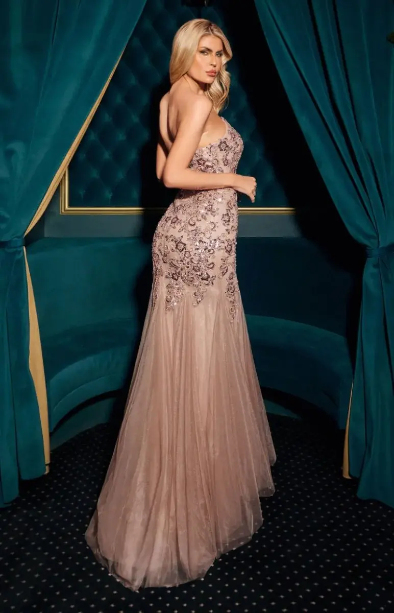 Thumbnail: Elegant Embellished Gown With Detachable Jacket