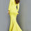 Thumbnail: Jovani 07934 Yellow Fitted Three Quarter Sleeve Dress