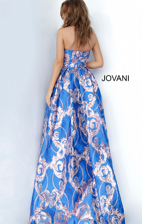 Thumbnail: Print Strapless Prom Jovani Ballgown 3771