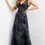 Thumbnail: Jovani Navy A Line V Neck Gown - 06829