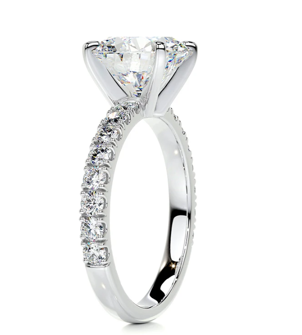 Thumbnail: Engagement Ring 14k 3.50CT Round Moissanite Diamond