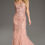 Thumbnail: Jovani Cap Sleeve Embellished Gown with Feathered Hem 39174