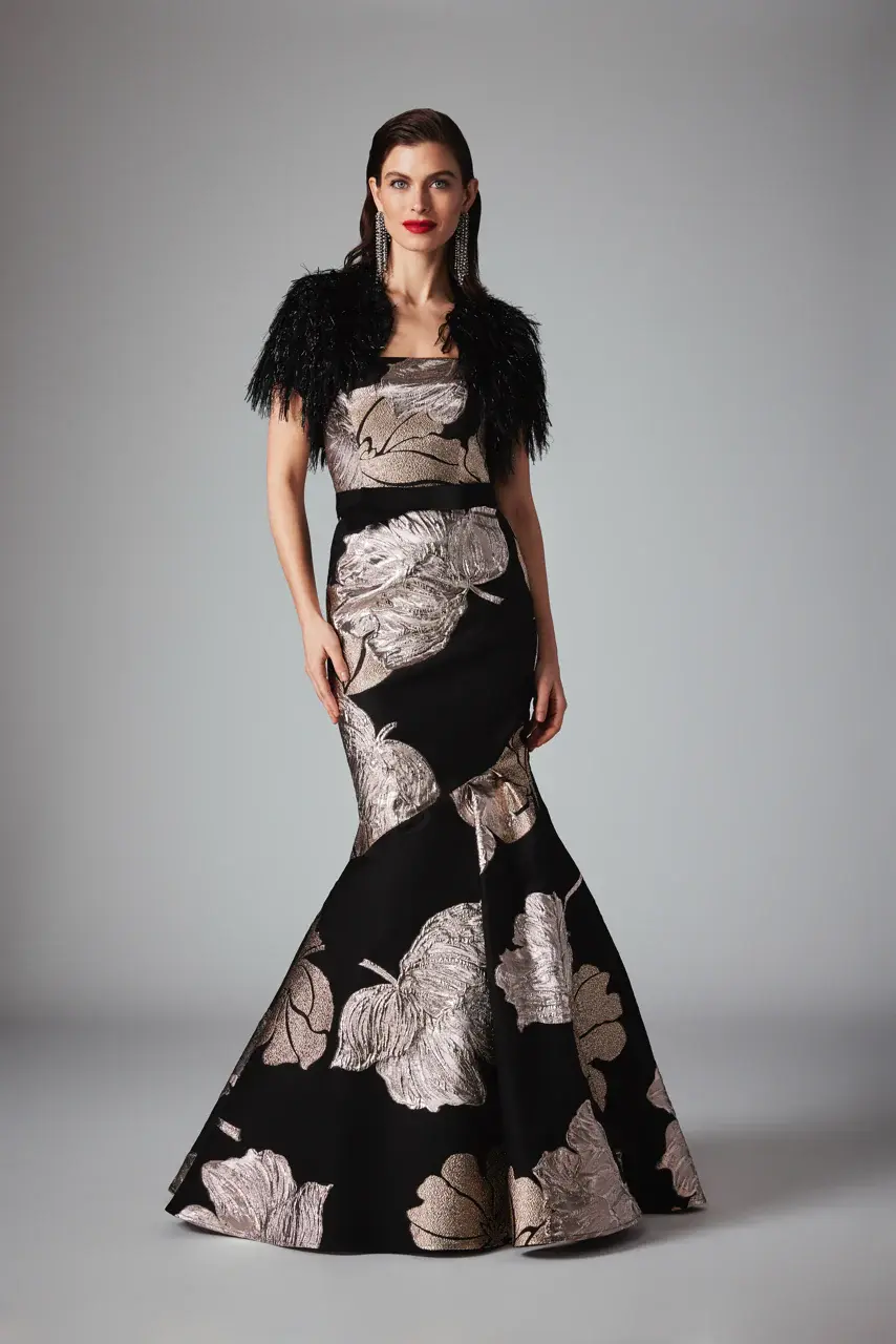 Frascara Strapless Gown With Bolero