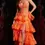 Thumbnail: Jovani Corset Bodice Orange Beaded Dress - 38528
