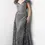 Thumbnail: Gunmetal Embellished V Neck Formal Dress - 37206
