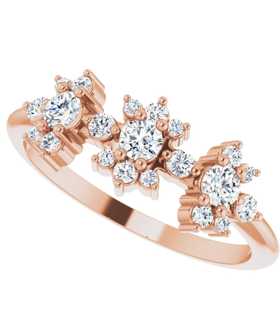 14K Rose 3/8 CTW Natural Diamond Engagement / Anniversary Band