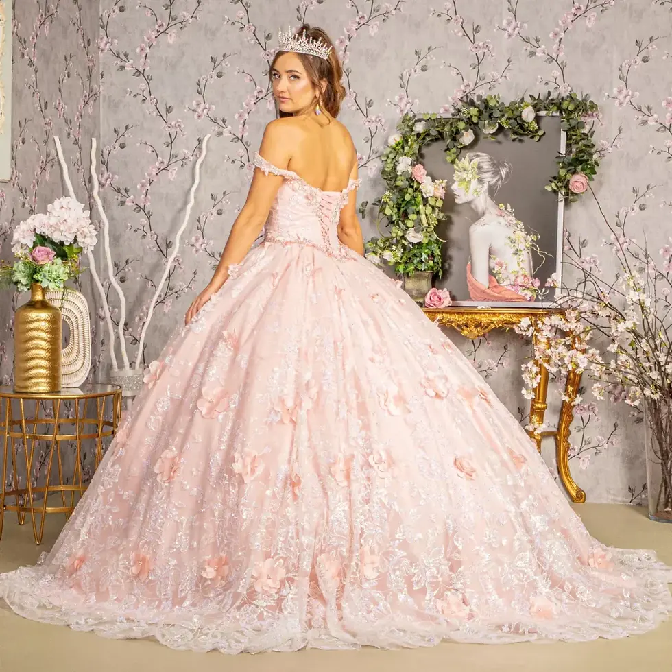 縮圖：Jewel Sequin Quinceanera Ball Gown