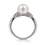 Thumbnail: 14K White Gold Cultured Pearl and Diamond Ring