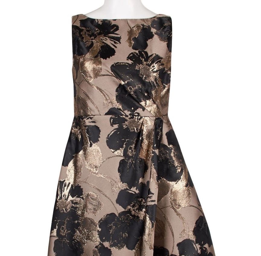 Miniatura: Adrianna Papell Boat Neck Metallic Jacquard Dress