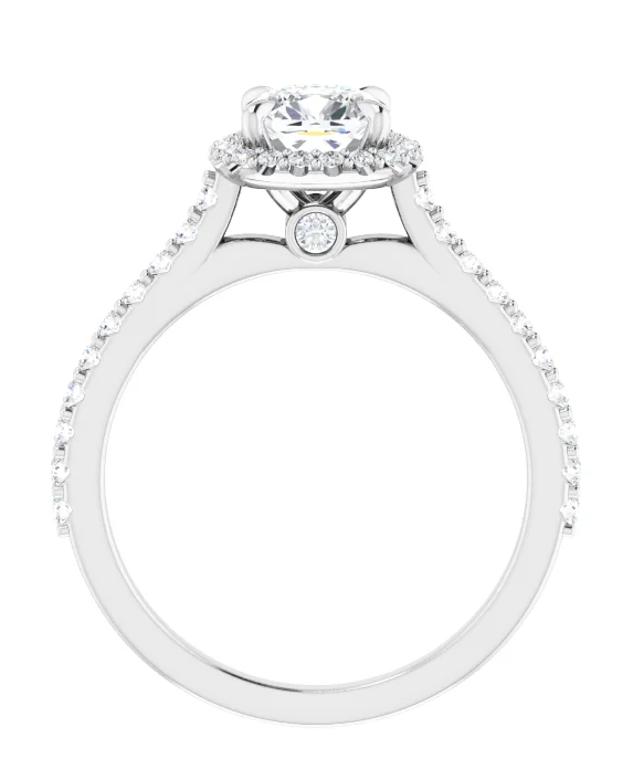縮圖：14K Gold 1 1/4 CT Diamond Cushion Engagement Ring