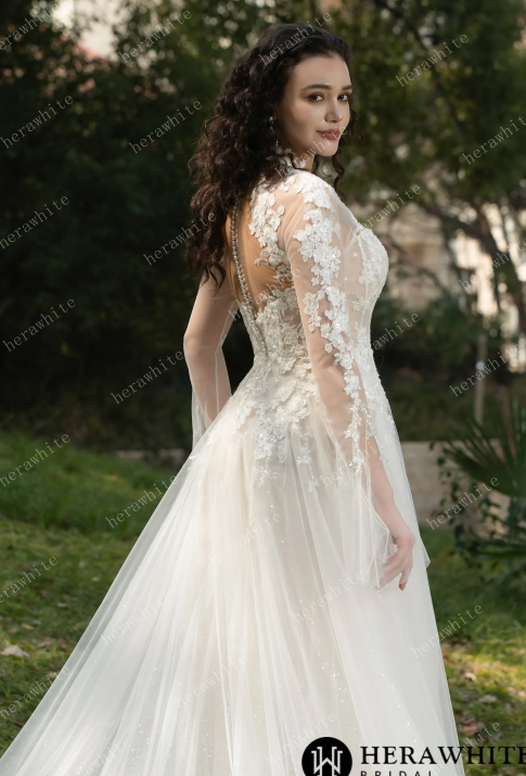 Thumbnail: Lace Applique Bridal Gown