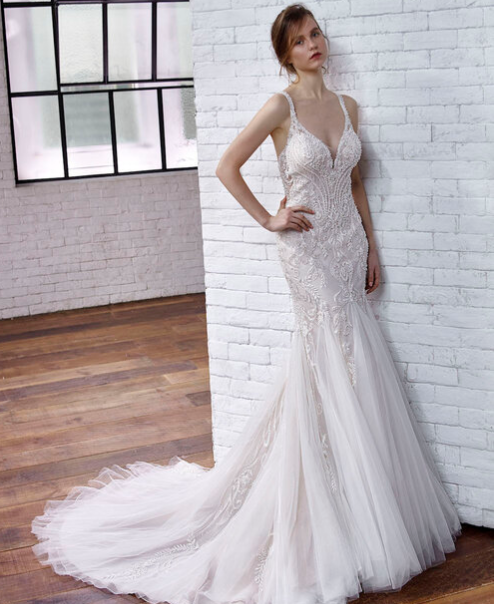 Mignon Manley Couture  Embellished Lace  Bridal Gown