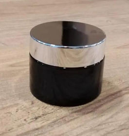 50 ml amber cam kavanoz - ayna gümüş kapaklı - GöçtTürk kozmetik ambalaj