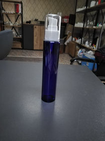 100 ml mavi / lacivert uzun silindir şişe - GöçTürk kozmetik ambalaj 