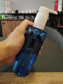 250 ml açık mavi silindir pet şişe - Göçtürk kozmetik ambalaj