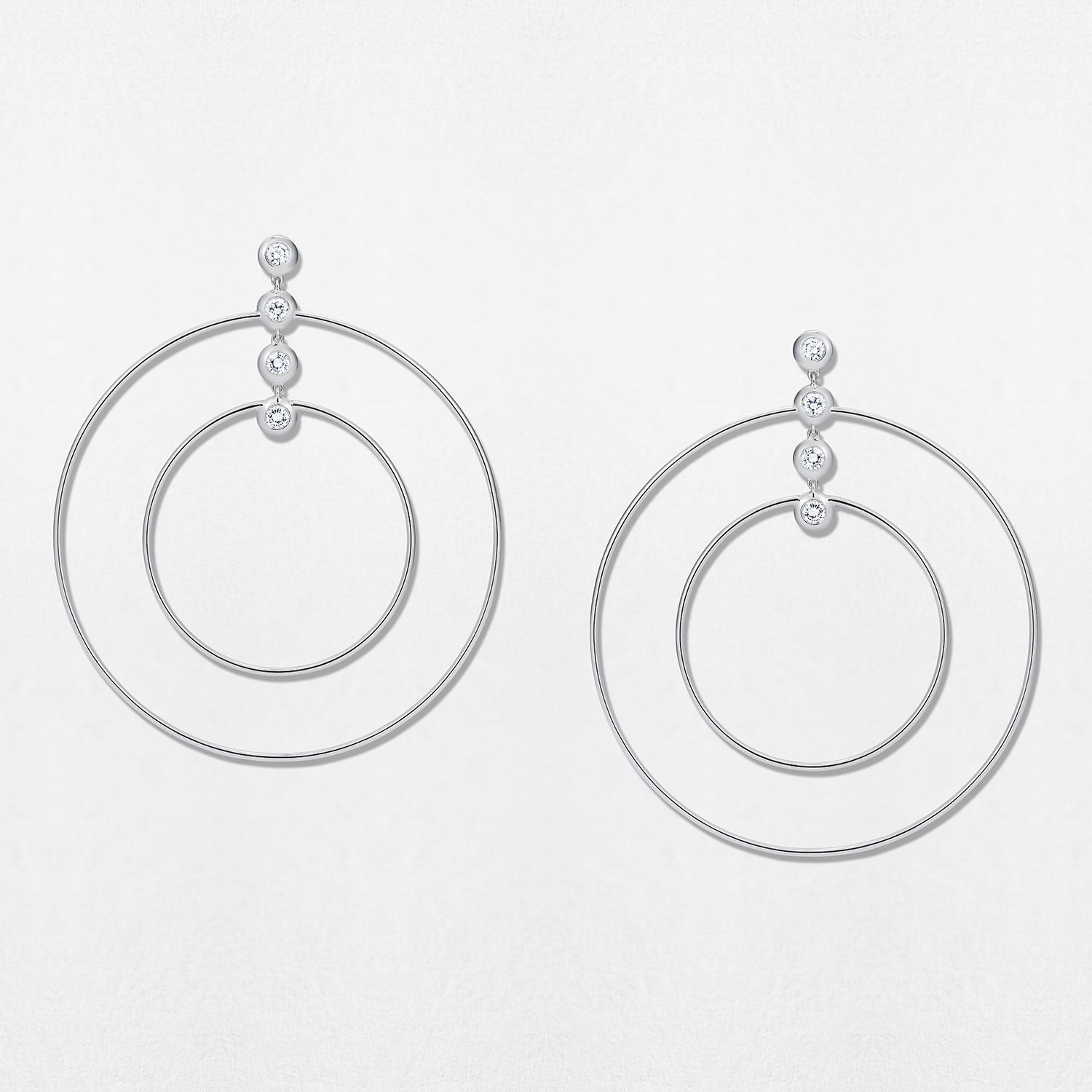 Celestial Gold & Diamond Large Circles Earrings