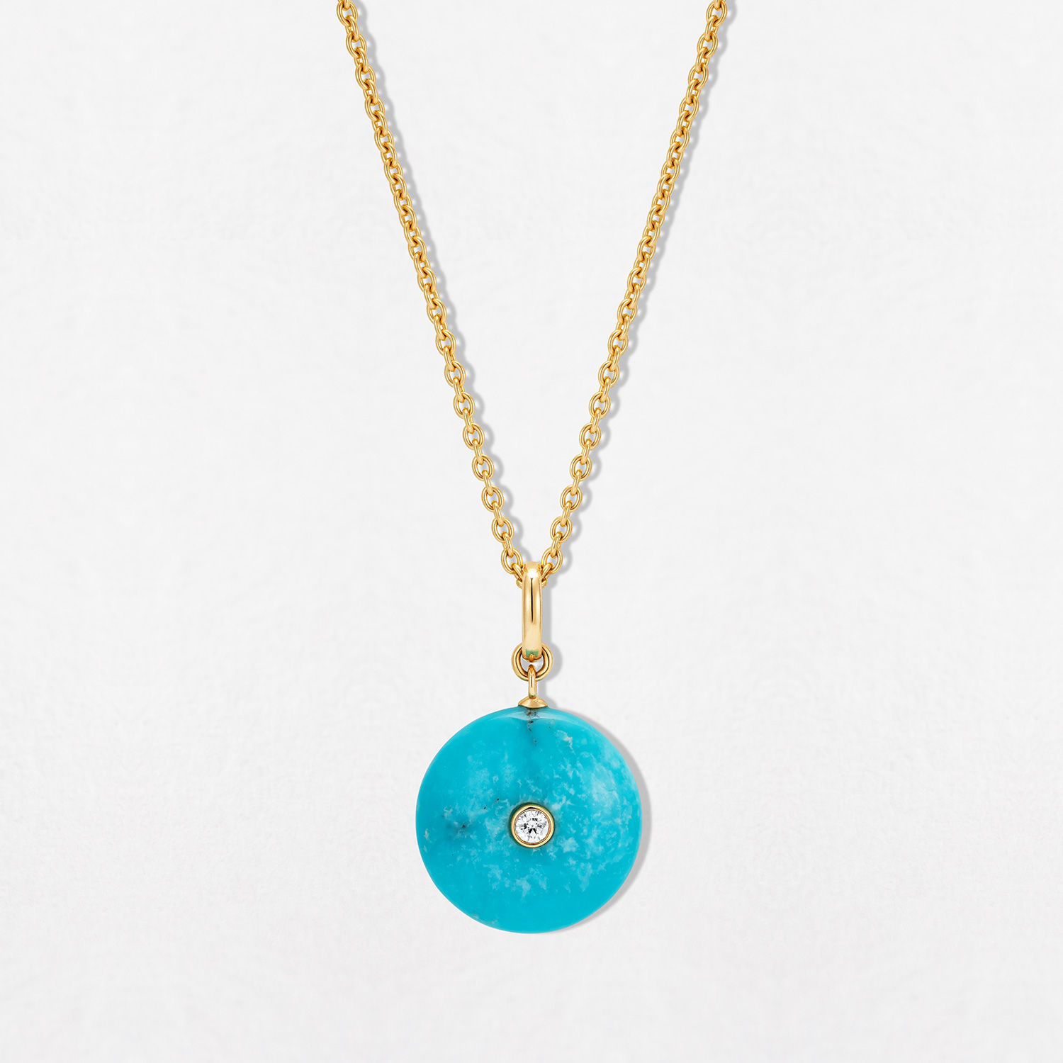 Lunar Large Turquoise & Diamond Pendant