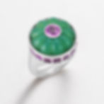 Thumbnail: Flower Pinky Ring with Chrysoprase & Pink Sapphire